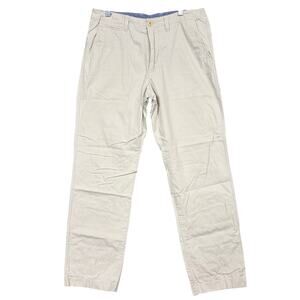 J Crew Mens Essex Pants Tan Khaki Regular Fit Cotton Casual Minimalist 33x32